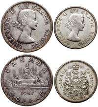lot 2 monet, Ottawa, 1 dolar 1963, 50 centów 196