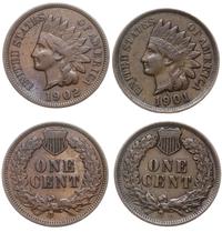 2 x 1 cent 1901, 1902, Filadelfia, typ Indian He