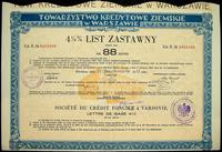 Polska, 4 1/2 % List Zastawny 5 serii Towarzystwa Kredytowego Ziemskiego w Warszawie z 1935 roku - 88 złotych