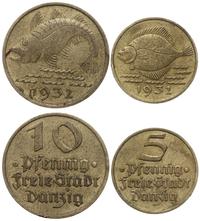 lot 2 monet 1932, Gdańsk, 10 fenigów (dorsz), 5 