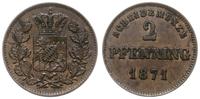 2 fenigi 1871, Monachium, ładne, AKS 184, Jaeger