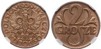 2 grosze 1939, Warszawa, piękna moneta w pudełku