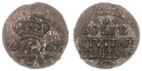 szeląg 1763 ICS, Elbląg, na monecie widoczne poz