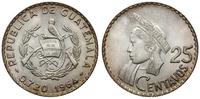 25 centavos 1964, Gwatemala, srebro próby '720',