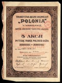 5 akcji po 1.000 marek polskich 1922, Towarzystw