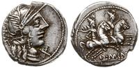 denar 122 pne, Rzym, Aw: Głowa Romy w hełmie w p