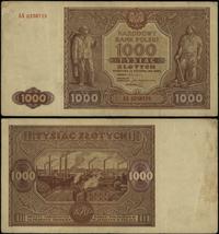 1.000 złotych 15.01.1946, seria AA, numeracja 63
