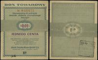 Polska, bon na 1 centa, 1.01.1960
