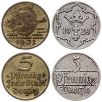 zestaw: 2 x 5 fenigów 1928, 1932, Berlin, 1928 -