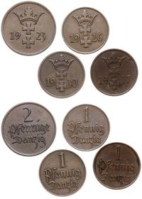 Polska, zestaw: 3 x 1 fenig i 1 x 2 fenigi 1923, 1926, 1930, 1937, 1923