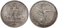 5 złotych 1928, Bruksela, NIke, odmiana bez znak