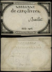 asygnata na 5 liwrów (31.10.1793), seria 7406, s