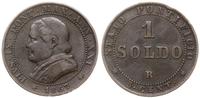 1 soldo 1867 R, Rzym, drobne uszkodzenia na obrz