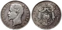 5 franków 1855 D, Lyon, srebro 24.74 g, rzadka m
