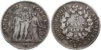 Francja, 5 franków, 8 L'AN (1799-1800)/K