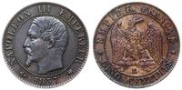 5 centimes 1857 K, Bordeaux, ciemna patyna, Gado