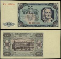 20 złotych 1.07.1948, seria HW, numeracja 112995