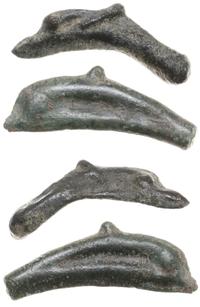 Grecja i posthellenistyczne, lot 2 x brąz w kształcie delfina, VI-V w. pne