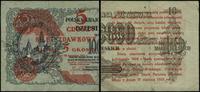 5 groszy 28.04.1924, nadruk na lewej części bank