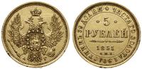 5 rubli 1851 СПБ АГ, Petersburg, złoto 6.51 g, r