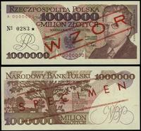 1.000.000 złotych 15.02.1991, czerwone ukośne "W