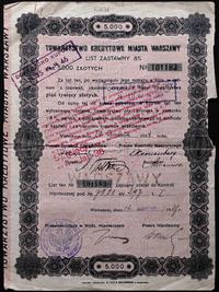 8% list zastawny na 5.000 złotych 12.08.1927, Wa