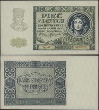 5 złotych 1.08.1941, seria AE, numeracja 9450022