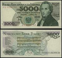 5.000 złotych 1.06.1982, seria AU, numeracja 020