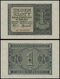1 złoty 1.08.1941, seria AF, numeracja 3648483, 