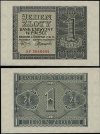 1 złoty 1.03.1941, seria AF, numeracja 3648484, 