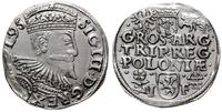 trojak 1595, Wschowa, płaska korona króla, w oto