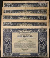 5 sztuk obligacji wartości 5 dolarów 1.02.1931, 