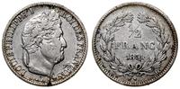 1/2 franka 1831 H, La Rochelle, srebro próby '90