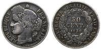 50 centymów 1850 A, Paryż, srebro próby '900', p
