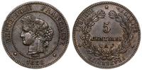 5 centymów 1888 A, Paryż, brąz, patyna, KM 821.1