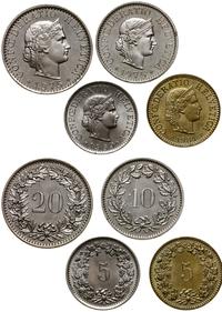 lot 4 monet, 5 rappenów 1969, 1984, 10 rappenów 