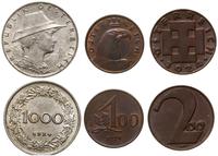 zestaw 3 monet 1924, 100 koro, 200 koron oraz 1.