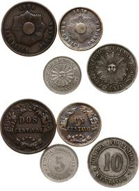 lot 4 szuk, 1 centavo 1876, 2 centavos, 1876, 5 