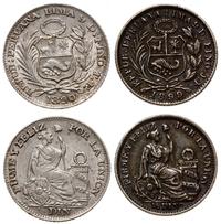 lot 2 monet, Lima, 1/2 dinero 1890, 1899, srebro