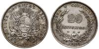 20 centesimos 1877 A, Paryż, srebro próby 900, b