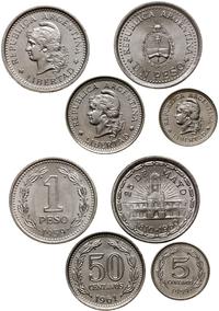 zestaw 4 monet, 5 centavos 1959, 50 centavos 196