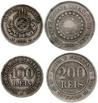 zestaw 2 monet, 100 reis 1881, 200 reis 1889, mi