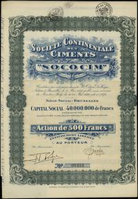 akcja na okaziciela na 500 franków 1928, wydana 