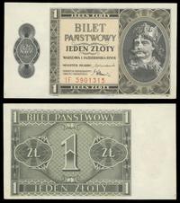 1 złoty  1.10.1938, seria IF numeracja 5901315, 
