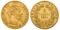 5 franków 1860/A, złoto 1.58 g