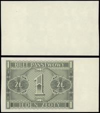 1 złoty 1.10.1938, niedokończony druk, strona gł