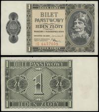 1 złoty 1.10.1938, seria IG, numeracja 6457059, 