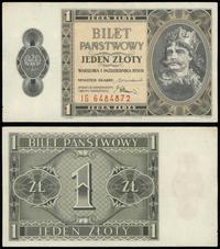 1 złoty 1.10.1938, seria IG, numeracja 6484872, 