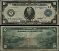 10 dolarów 1914, niebieska pieczęć, podpisy: Bur