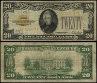 20 dolarów 1928, żółta pieczęć, podpisy Woods i 